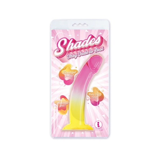 Icon Brands - Shades Jelly Dildo L - Pink/Yellow photo