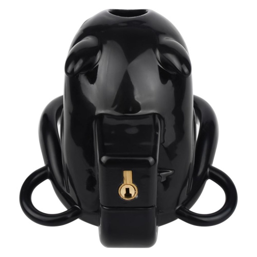 FAAK - Resin Pig Chastity Cage w Catheter - Black photo