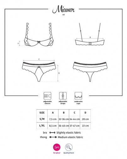 Obsessive - Miamor 内衣2件装 - 红色 - S/M 照片