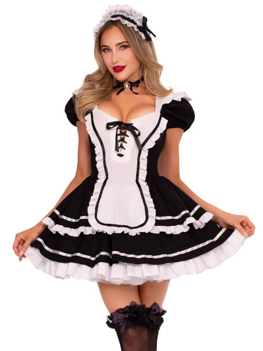 Leg Avenue - Maid to Flirt Costume - Black - S 照片