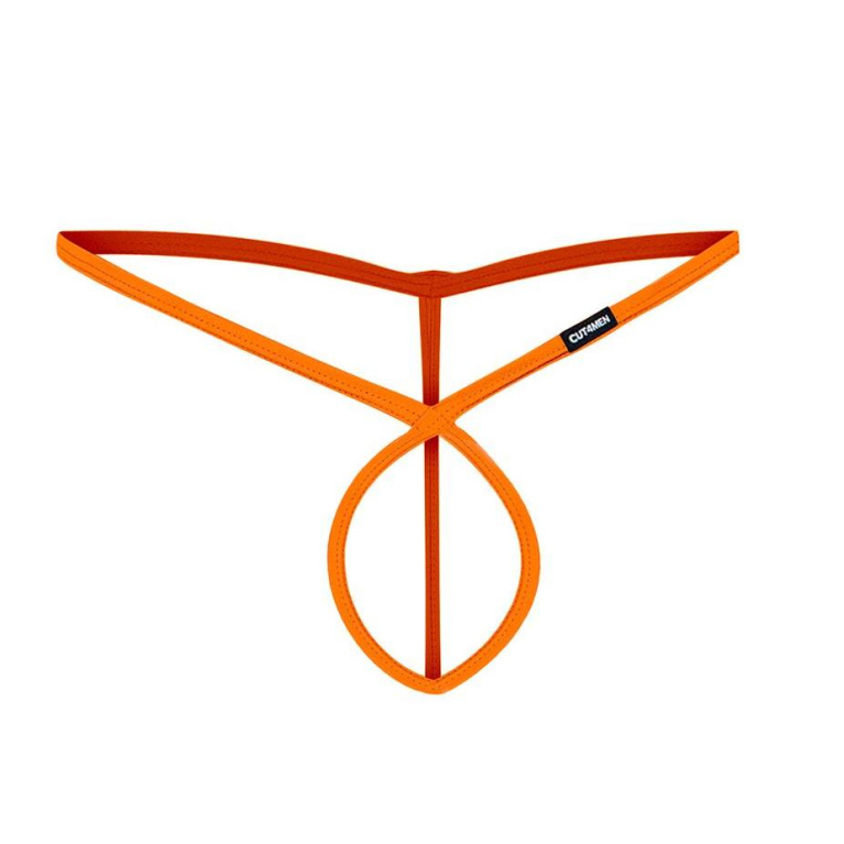 Cut4men - 展露式交叉绳三角内裤 - 橙色 - 细/中码 照片