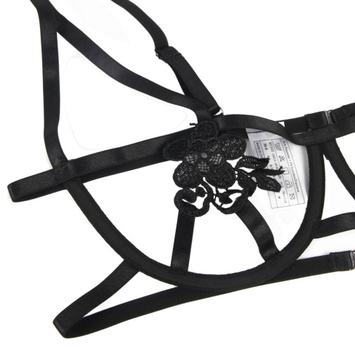 Ohyeah - Embroidery Bra Set - Black - XL photo