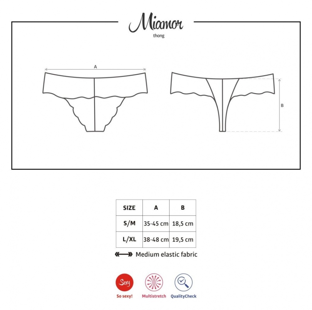 Smile and shine! With this fabulous thong every minute feels... Obsessive - Miamor Thong - Black - S/M photo-9