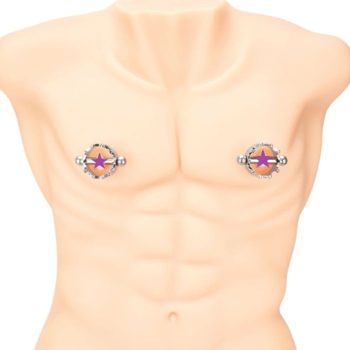 Prowler - Magnetic Nipple Crown Clamps - Silver photo