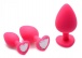 Frisky - Hearts 3 Piece Silicone Anal Plugs w/Gem Accents - Pink photo-3