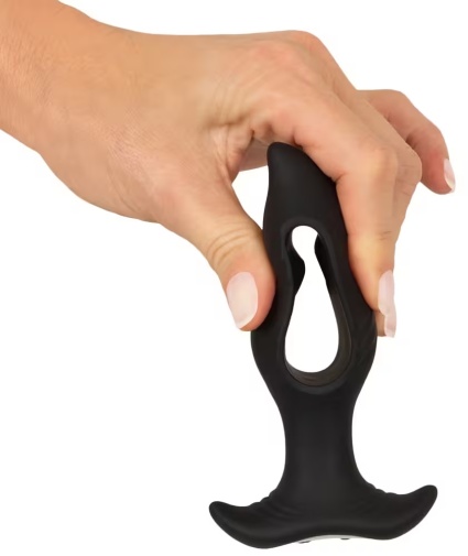 ANOS - Vibro Butt Plug w Hole - Black 照片