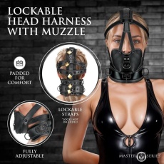 Master Series - Lockable Head Harness - Black 照片