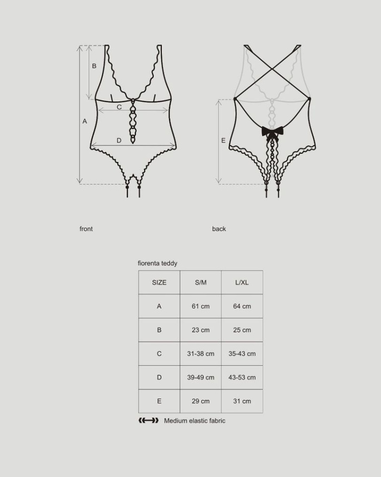 Obsessive - Fiorenta Teddy - Black - S/M photo