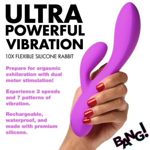 Bang! - 10X Flexible Rabbit Vibrator - Purple photo