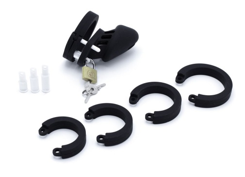 Kiotos - Silicone Chastity Cage - Black 照片