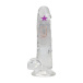 RealRock - 6" LED Vibro Dildo w Balls - Clear 照片-2