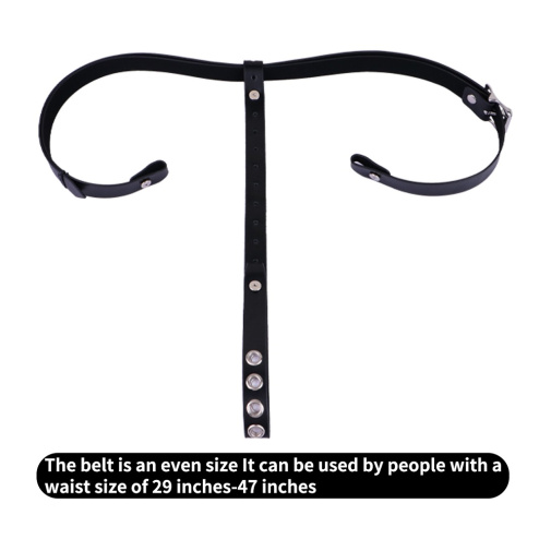 FAAK - Double Penis Cage w Belt - Black 照片