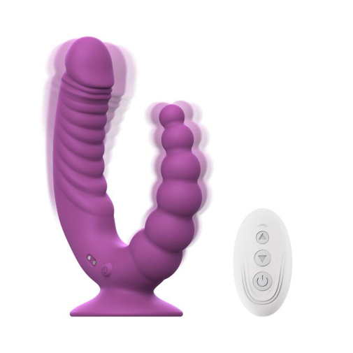 Teazers - Ribbed Double Vibrator - Purple photo