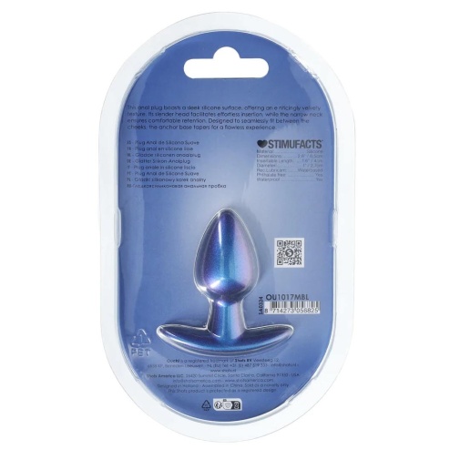 Ouch - Smooth Anal Plug S - Metalic Blue photo