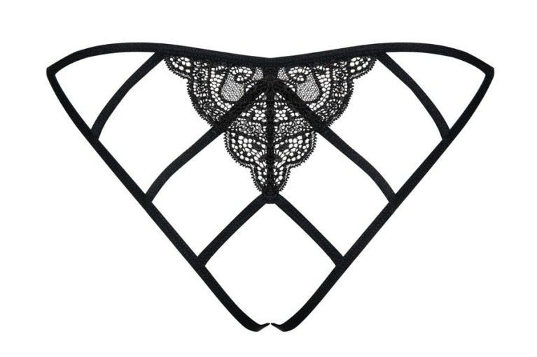 Obsessive - Miamor Crotchless Panties - Black - L/XL photo