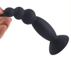 FAAK - Silicone Mini Anal Beads - Black photo