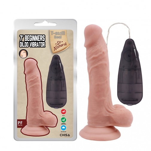 Chisa - 7" Beginners Vibro Dildo - Skin photo