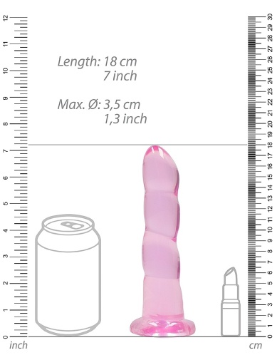 RealRock - 7" Wave Non-Realistic Dildo - Pink photo