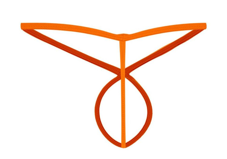 Cut4men - 展露式交叉绳三角内裤 - 橙色 - 细/中码 照片