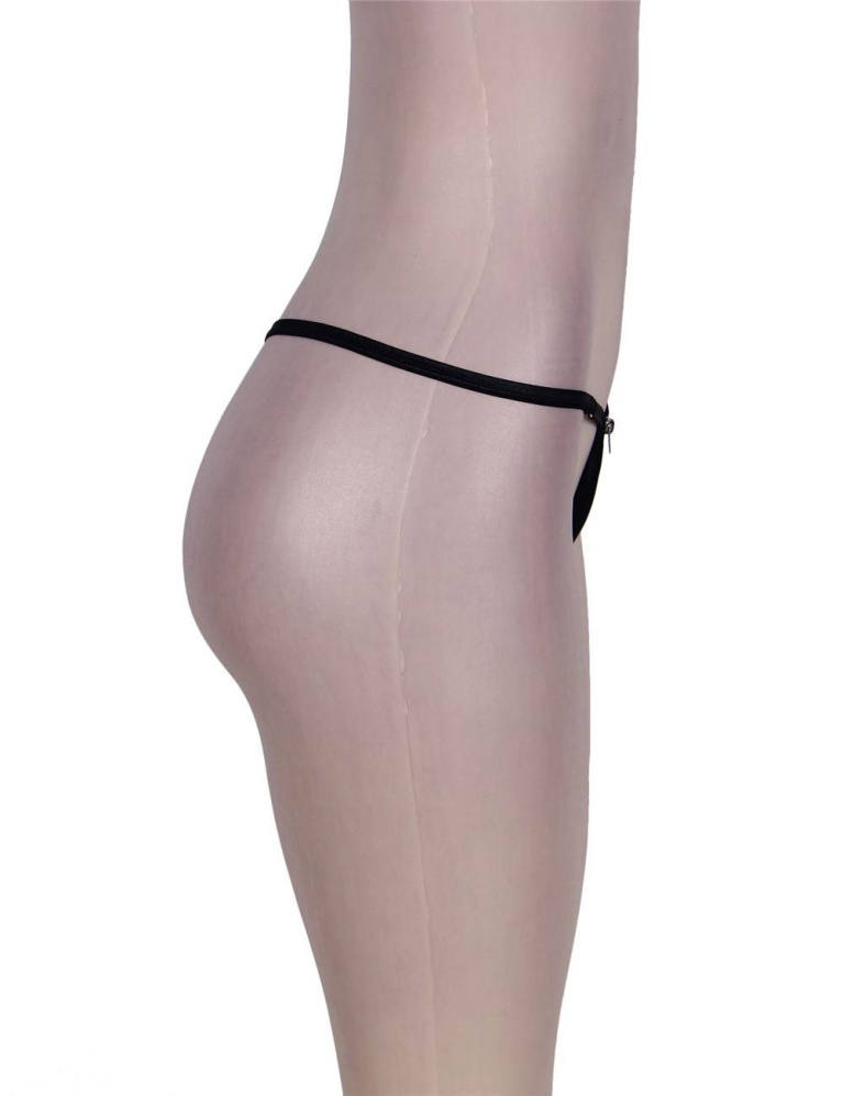 Ohyeah - 拉鍊丁字褲 - 黑色 - 3XL 照片