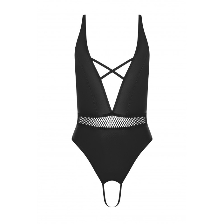 Passion - Kristeen 开裆连身内衣 - 黑色 - 细/中码 照片