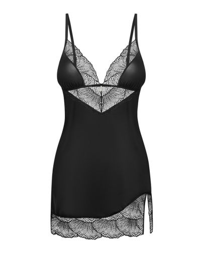 Obsessive - Lobellis Chemise & Thong - Black - XL/2XL 照片