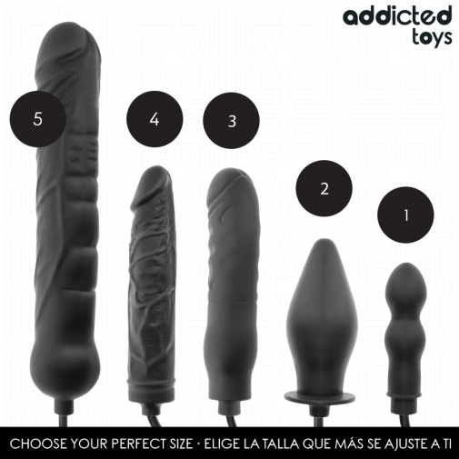 Addicted Toys - Inflatable Double Anal Plug - Black photo