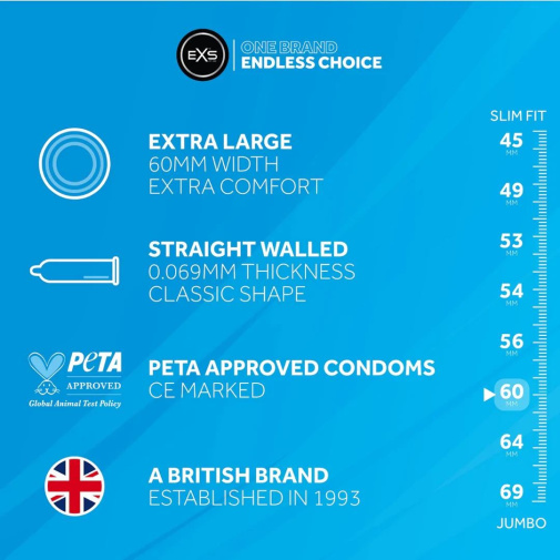 EXS - Vegan Magnum Large Condoms 12's Pack 照片