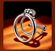 MT - Urethral Catheter Cock Cage - Silver photo