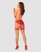 Obsessive - Dagmarie 吊袜带内裤 - 红色 - 中码/大码 照片-5