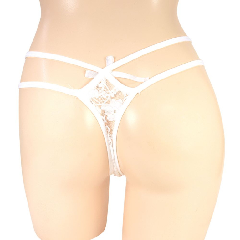 NPG - E063 高質蕾絲花紋丁字褲 - 白色 照片