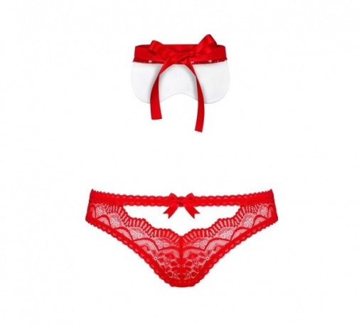 Obsessive - 822-SEA-3 內衣 2件套裝 - 紅色 - S/M 照片