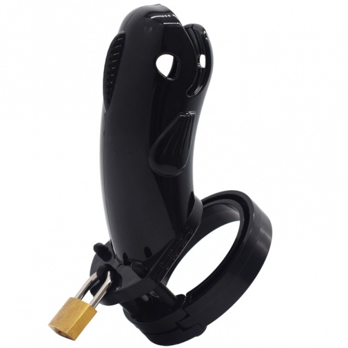 FAAK - Long Whale Chastity Cage - Black photo