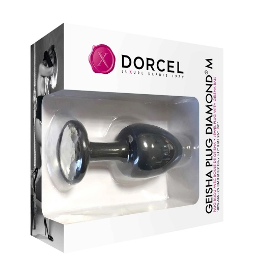 Dorcel - 重力滚球水晶底座后庭塞 中码 - 黑色 照片