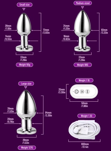 MT - 心形震動後庭塞配遙控及手機控制 細碼 - 透明 照片