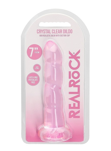 RealRock - 7" Wave Non-Realistic Dildo - Pink photo