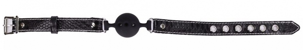 MT - Snakeskin Silicone Ball Gag - Black photo-3