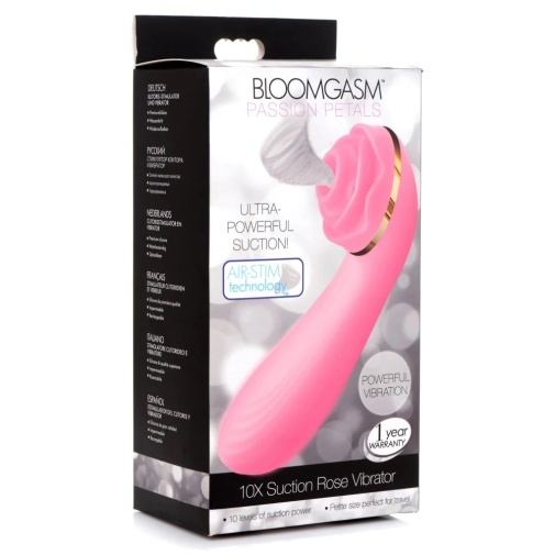 Bloomgasm - 10X 玫瑰花形吸啜震动棒 - 粉红色 照片