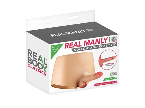Real Manly - Hollow Realistic Dildo Suit - Flesh - S/M photo