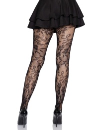 Leg Avenue - Chantilly Floral Lace Tights - Black 照片