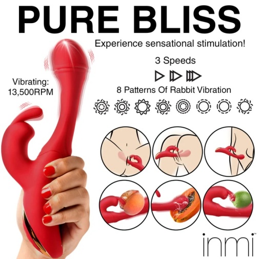 Inmi - Rabbit Flick Vibrator - Red photo