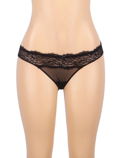 Ohyeah - Floral Lace Panty - Black - 5XL 照片