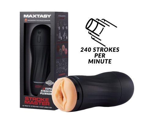 Maxtasy - Stroke Master 電動抽插式自慰器 - 肉色 照片