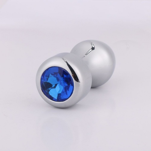 MT - Anal Plug 108x40mm - Silver/Blue photo