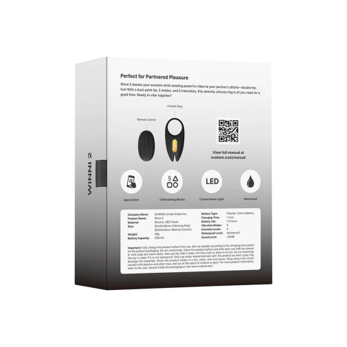 SVAKOM - Winni 2 APP Vibro Ring - Black photo