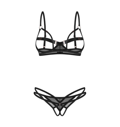 Obsessive - Euridia Crotchless 2pcs Set - Black - XS/S 照片