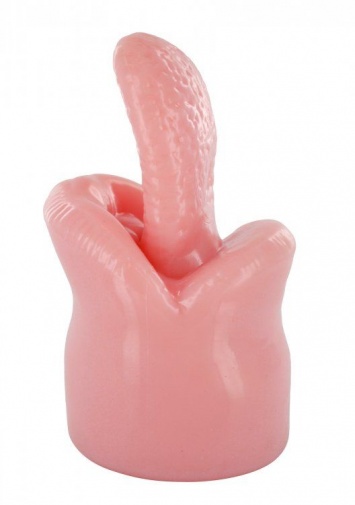 Wand Essentials - Tantric Tongue Realistic Oral Sex Wand Attachment - Pink photo