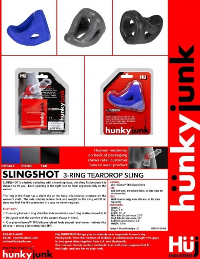 Hunkyjunk - Slingshot Teardrop Cocksling - Grey 照片