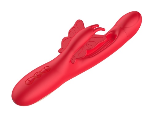 Secwell - Butterfly Flicking Rabbit Vibrator - Red photo