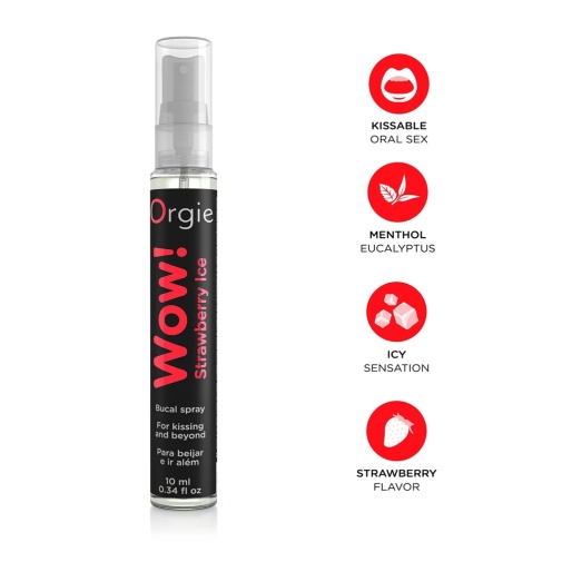 Orgie - Wow! Strawberry Ice Bucal Blowjob Spray - 10ml photo